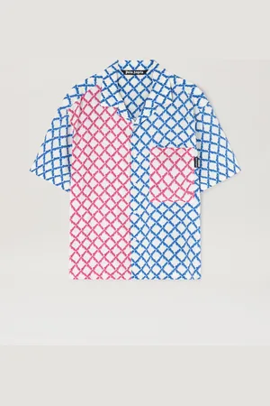 Palm Angels Net Logo Shirt - Man Shirts Ivory - Multicolor 46