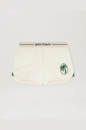 Palm Angels Oval Palm Sweat Shorts - Woman Shorts Off White - Forest Green L