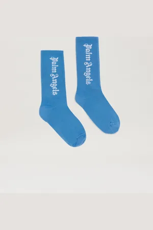 Palm Angels Socks With Logo - Kids Boy Accessories Dusty Blue Off White I