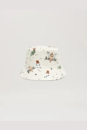 Palm Angels Pin Up All Over Bucket Hat - Man Hats & Caps Ivory - Multicolor O/s