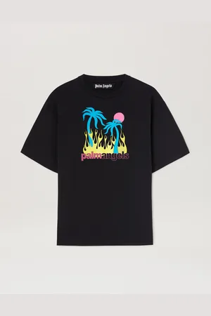 Palm Angels Burning Oasis T-shirt - Man T-shirts & Polo Black - Multicolor L