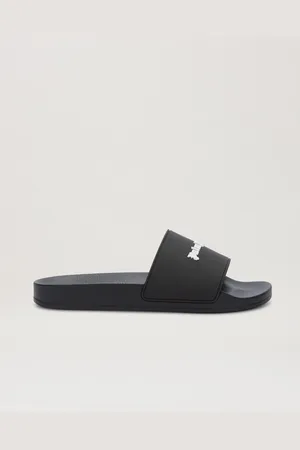 Palm Angels Classic Logo Pool Slider - Man Sneakers Black - White 38