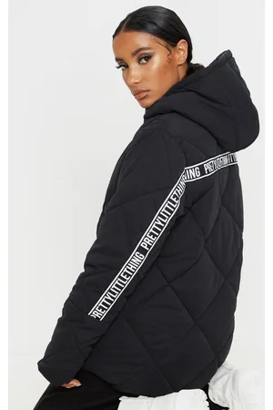 Black Peach Skin Cropped Bubble Puffer Jacket