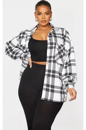 PrettyLittleThing Plus Checked Pocket Front Shacket