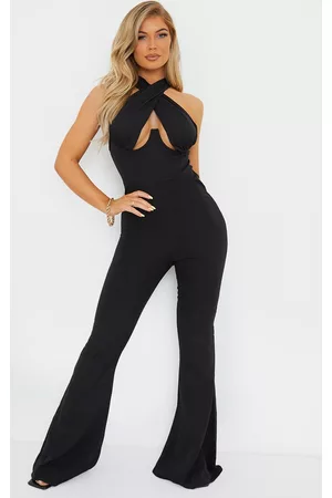 PRETTYLITTLETHING Underwired Cross Bust Flare Jumpsuit