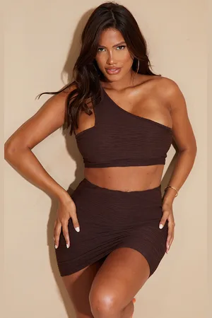 Shape Chocolate Brown Jersey Sleeveless Crop Top