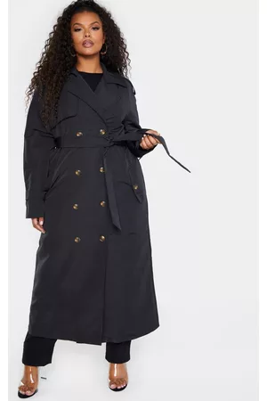 PrettyLittleThing Plus Oversized Button Down Trench Coat