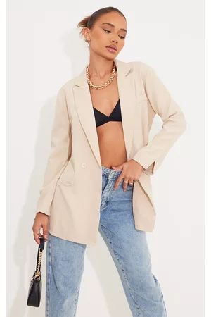 PRETTYLITTLETHING Petite Stone Over Sized Suit Blazer