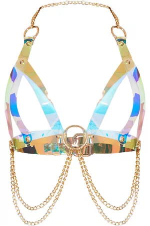 PRETTYLITTLETHING Women Body Jewelry - Iridescent Acrylic Chain Body Harness
