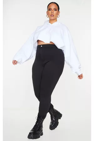 PRETTYLITTLETHING Women Skinny Jeans - Plus Black Disco Skinny Jeans