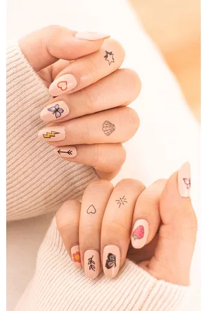 PRETTYLITTLETHING Women Coats - INKED By Dani Color Nail Art Tattoos Multi Color