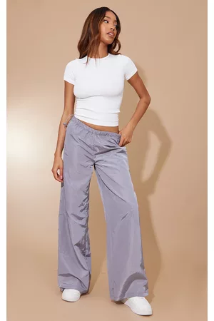 PRETTYLITTLETHING Women T-Shirts - Grey Shell V Front Toggle Waist Cargo's