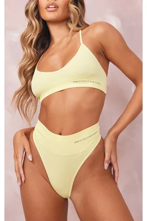 PRETTYLITTLETHING Women Thongs - Lime Seamless High Waisted Thong