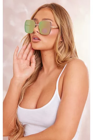 PRETTYLITTLETHING Women Square Sunglasses - Gold Hardware Detail Square Sunglasses