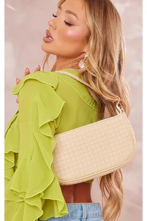 PRETTYLITTLETHING Women Shoulder Bags - Beige Weave Simple Shoulder Bag
