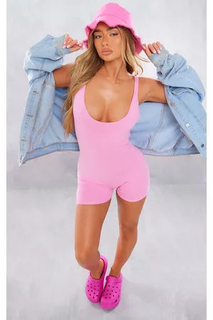 PRETTYLITTLETHING Women T-Shirts - Baby Pink Soft Knit Romper