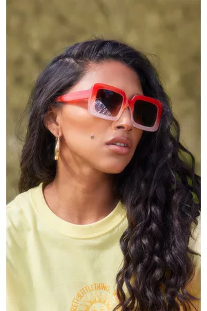 PRETTYLITTLETHING Women Square Sunglasses - Orange Ombre Frame Square Sunglasses