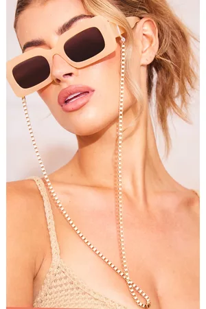 PRETTYLITTLETHING Women Sunglasses - Gold Box Thick Chain Sunglasses Chain