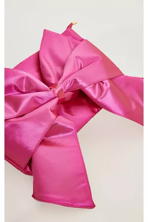 PRETTYLITTLETHING Women Oversized Bags - Hot Pink Satin Oversized Extreme Bow Clutch Bag