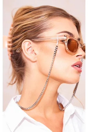 PRETTYLITTLETHING Women Sunglasses - Silver Box Thick Chain Sunglasses Chain