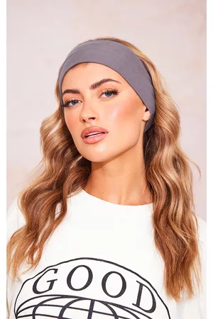 PRETTYLITTLETHING Women Headbands - Charcoal Jersey Headband