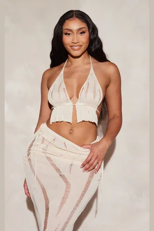 PRETTYLITTLETHING Shape Knit Ladder Detailed Halterneck Bralet