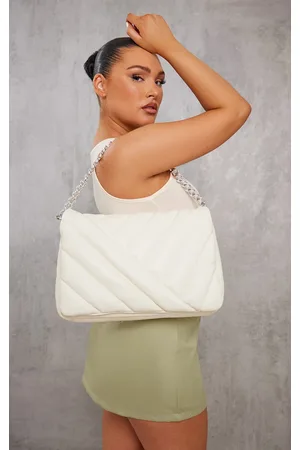 Women's Mirrored Croc Curved Shoulder Bag
