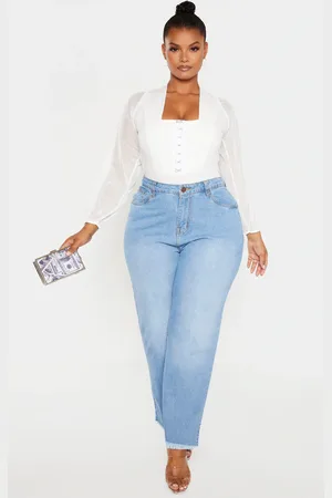 PRETTYLITTLETHING Plus Eyelet Detail Mesh Sleeve Bodysuit