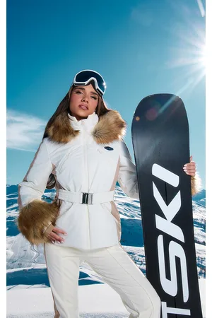 Plt Ski Black Tipped Trim Belted Snow Suit