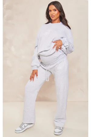 Plt Maternity Khaki Embroidered Wide Leg Sweatpants