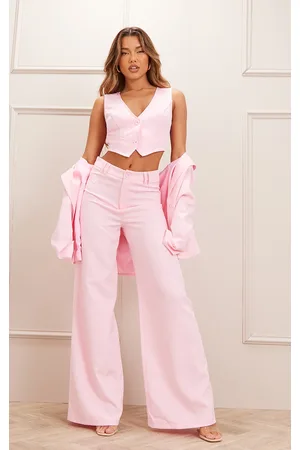 PRETTYLITTLETHING SKI Pink Fit And Flare Pants
