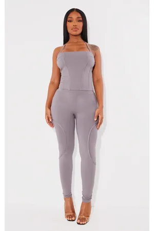Basic Grey Marl Structured Snatched Rib Leggings