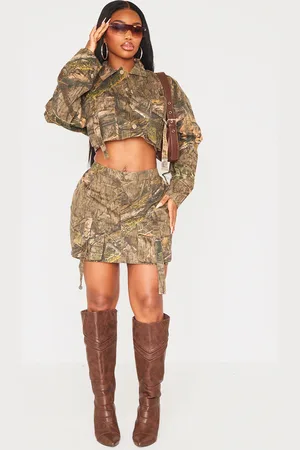 PRETTYLITTLETHING Shape Camo Printed Pocket Detail Mini Skirt