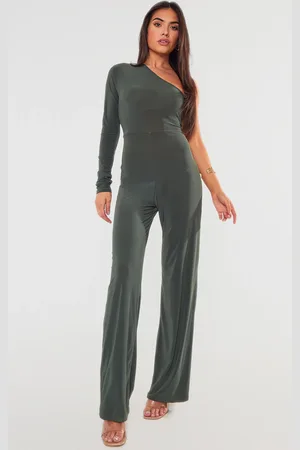 PrettyLittleThing, Pants & Jumpsuits, Pretty Little Thing Grey Marl Structured  Contour Rib Zip Jumpsuit