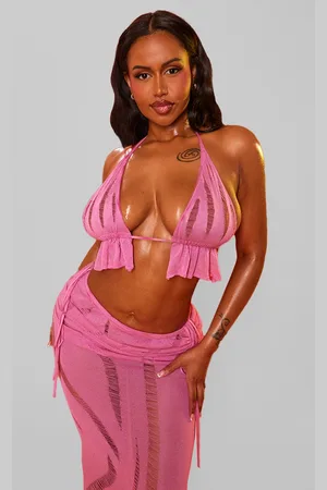 PRETTYLITTLETHING Shape Knit Ladder Detailed Halterneck Bralet