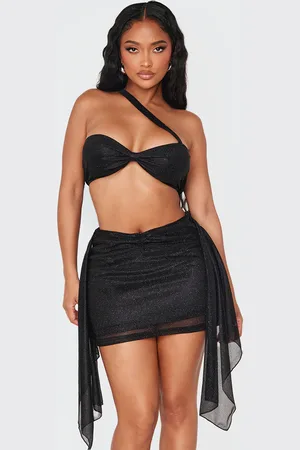 PRETTYLITTLETHING Shape Glitter Asymmetric Bralette