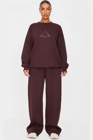 PRETTYLITTLETHING Embroidered Straight Leg Sweatpants