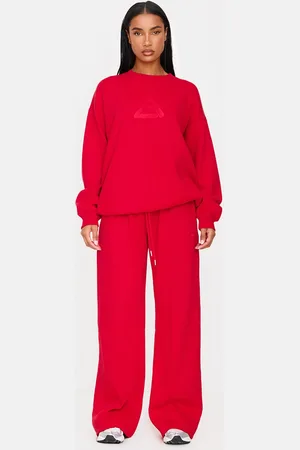 PRETTYLITTLETHING Dark Embroidered Straight Leg Sweatpants