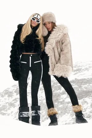 PRETTYLITTLETHING SKI Contrast Panel Fit And Flare Scuba Pants