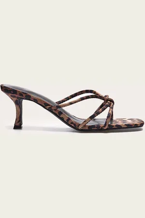 PRETTYLITTLETHING Satin Wide Fit Square Toe Knotted Heeled Mules