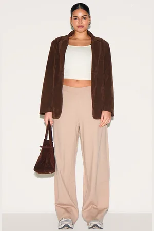 PRETTYLITTLETHING Plus Basic Knit Wide Leg Pants