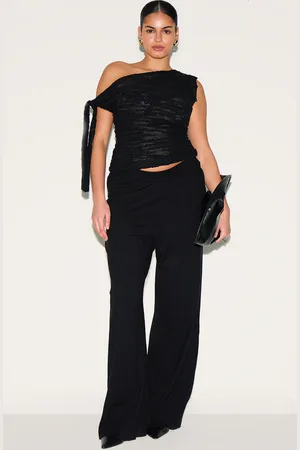 PRETTYLITTLETHING Plus Basic Knit Wide Leg Pants