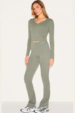 PRETTYLITTLETHING Sport Metal Badge Sculpt High Waist Flare Pants