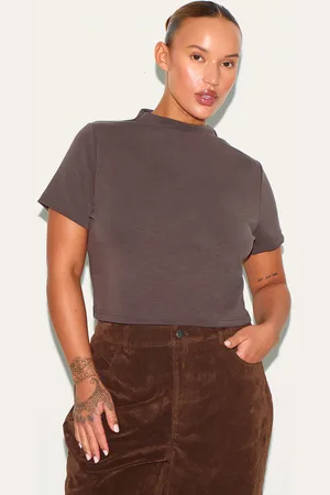 PRETTYLITTLETHING Plus Cap Sleeve Modal Crop Top