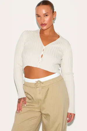 PRETTYLITTLETHING Plus Sheer Knitted Cardigan