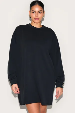 PRETTYLITTLETHING Plus Modal Long Sleeve Sweatshirt Dress