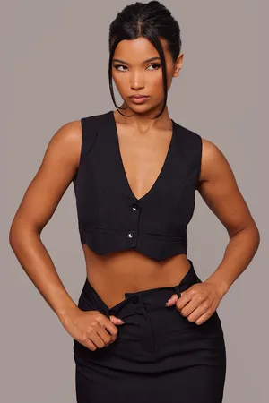 PRETTYLITTLETHING Tailored Cropped Seam Detail Vest