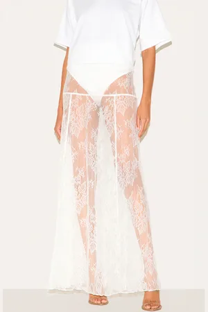 PRETTYLITTLETHING Panties Insert Floral Lace Sheer Maxi Skirt