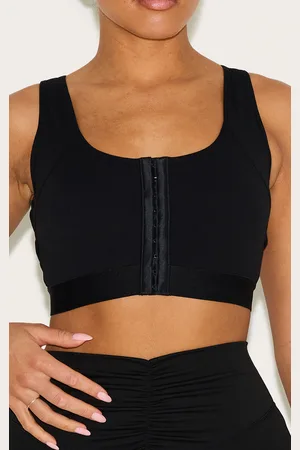 PRETTYLITTLETHING Shape Active Hook & Eye Front Support Strap Padded Sports Bra