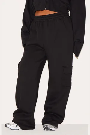 PRETTYLITTLETHING Plus Cargo Pocket Wide Leg Sweatpants